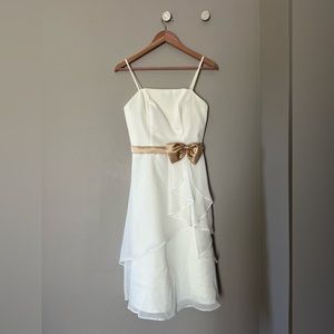 White cocktail dress with straps